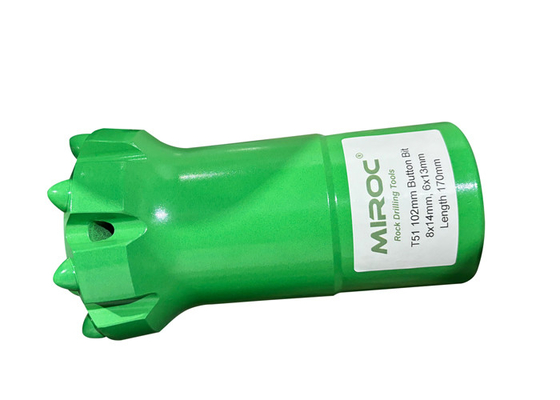 T51-102mm Tungsten Carbide And High Strength Alloy Steel Button Drill Bit lý tưởng cho điều kiện đá cứng trung bình