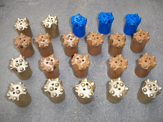 Tungsten Carbide Mining Drilling Tools , 7° Quarrying 34mm Taper Button Bit
